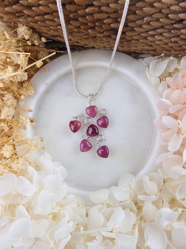 Pink Tourmaline Heart Silver Pendant/Charm — Worthy of Love