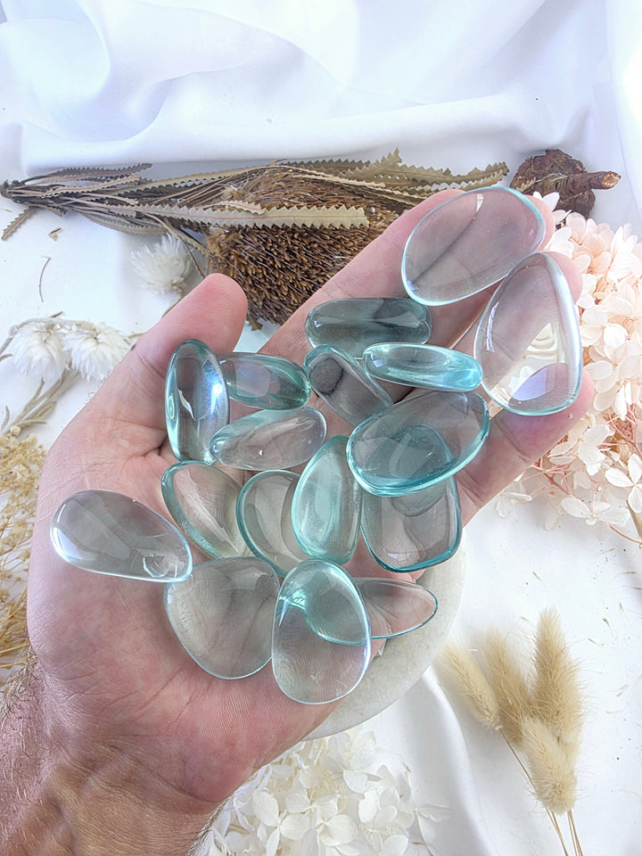 Aqua Blue Obsidian Large Tumbled Stone