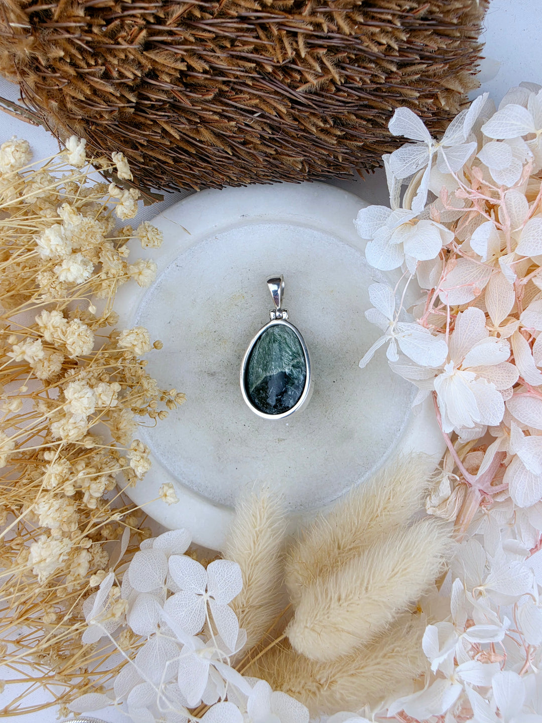 Seraphinite Silver Pendant