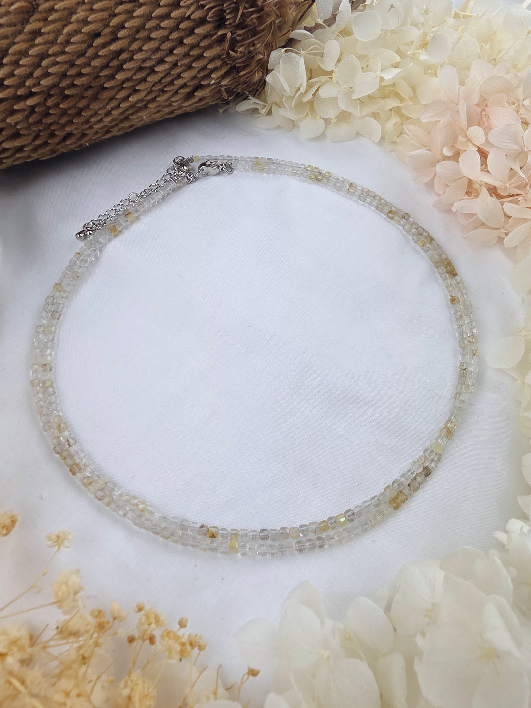 Golden Rutilated Quartz Faceted Necklace - Illuminated