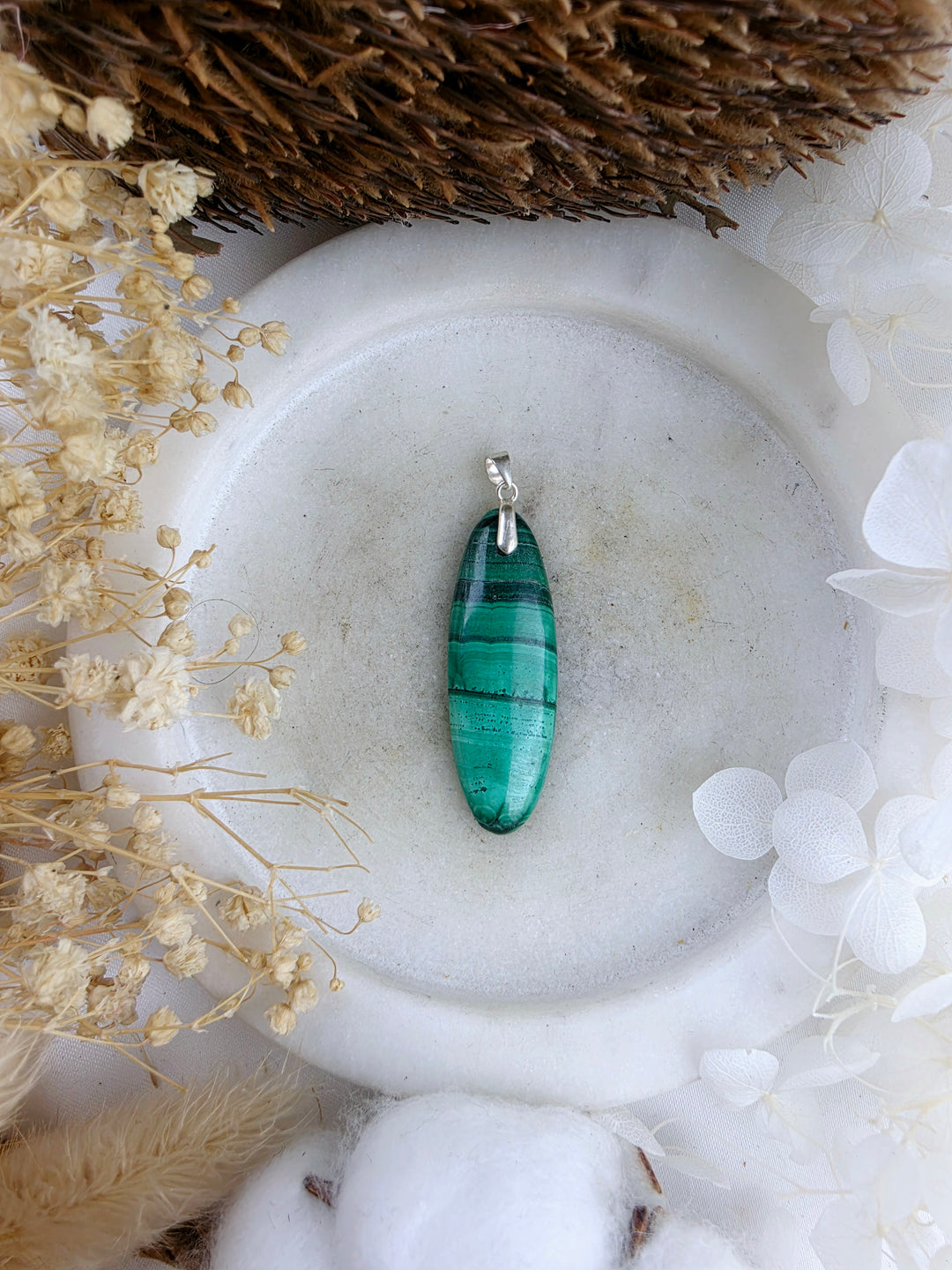 Malachite Silver Pendant