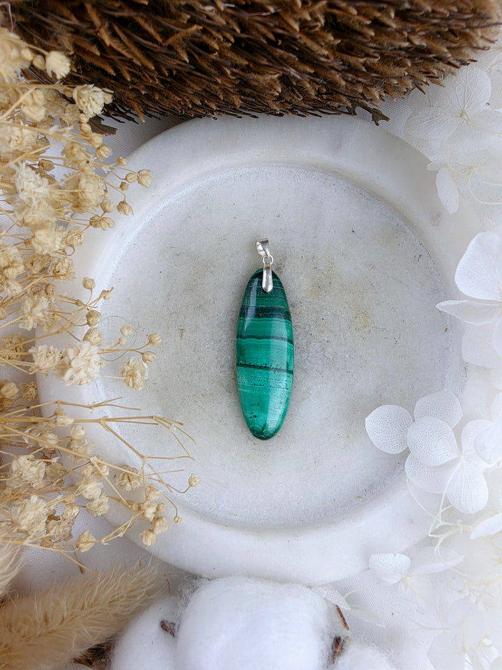 Malachite Silver Pendant
