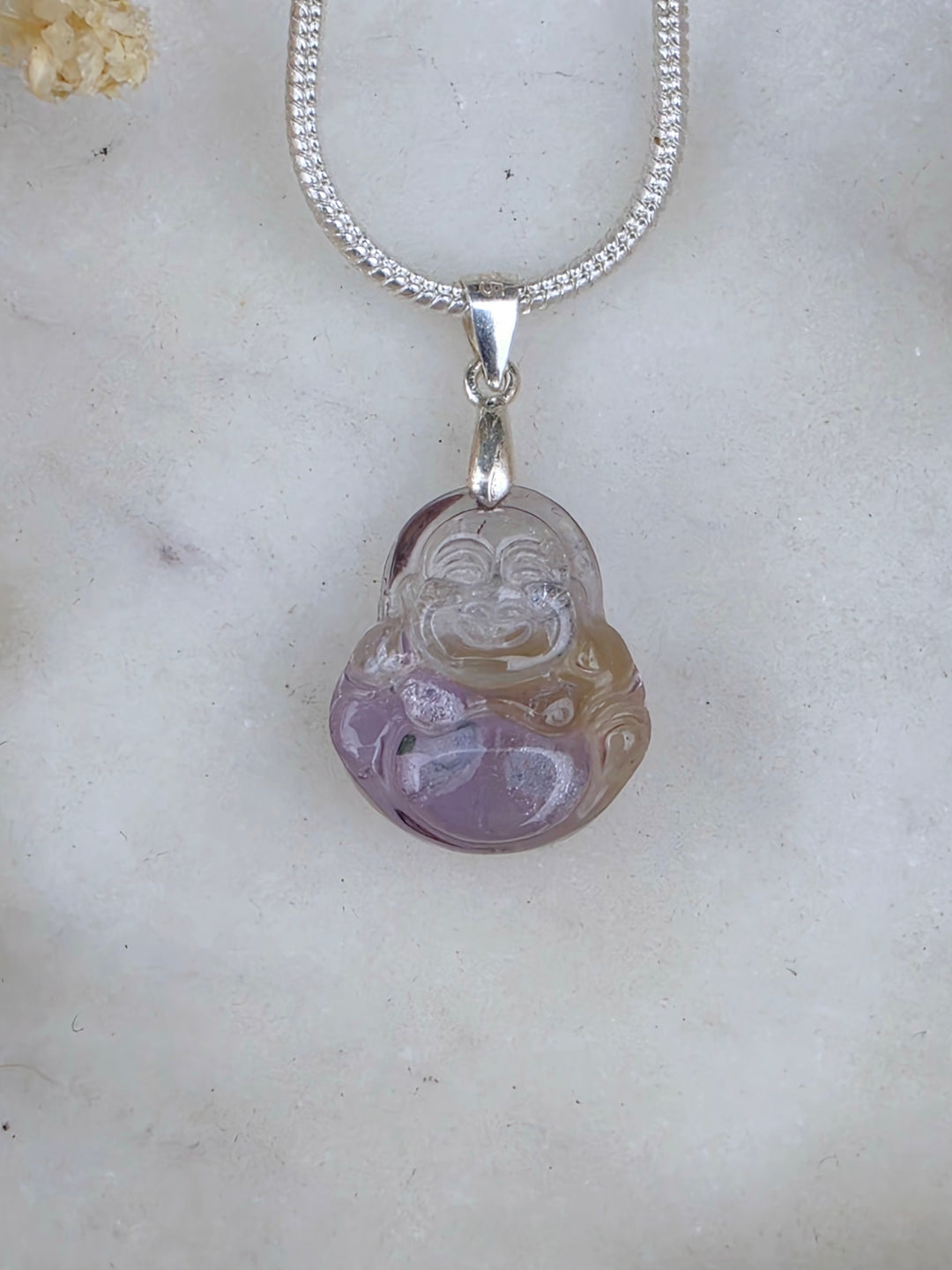 Ametrine Buddha Silver Pendant