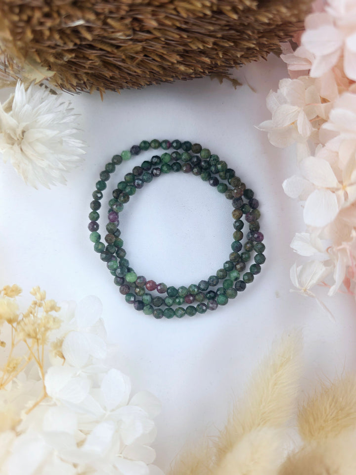 Ruby Zoisite Faceted Bracelet - 4mm