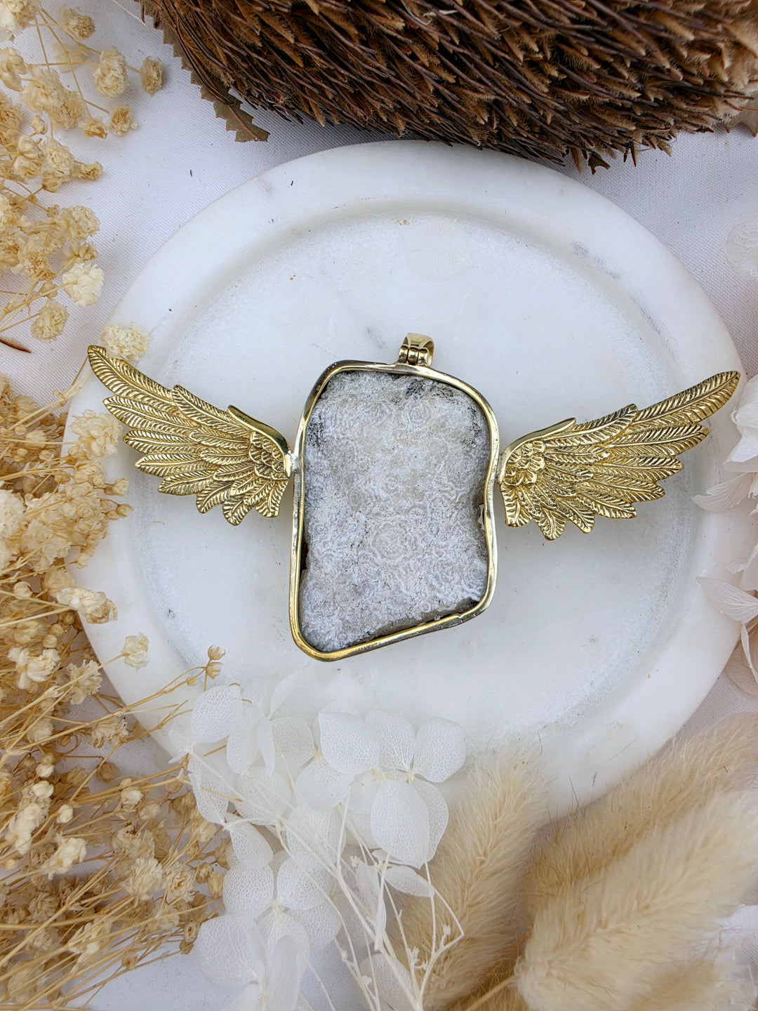 Angel Aura Anahata Brass Pendant