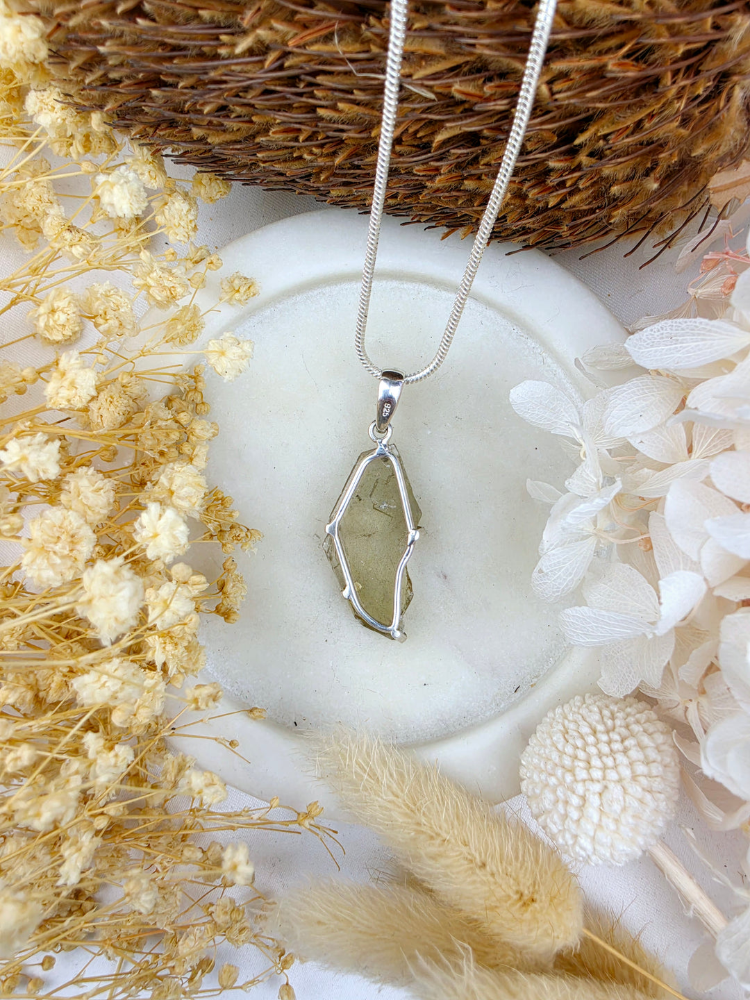 Barite Silver Pendant - Soothe & Heal