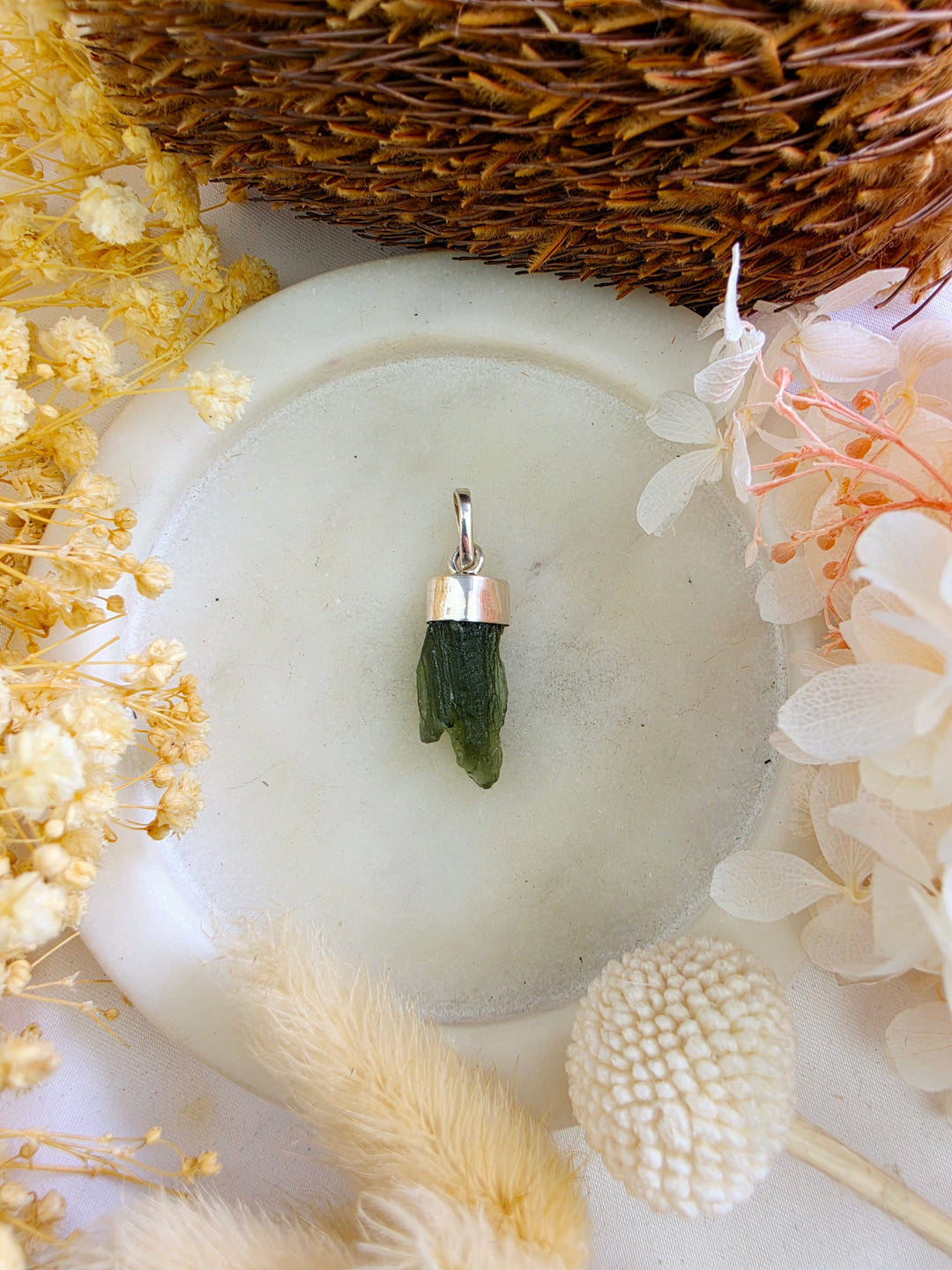 Moldavite Silver Pendant — Manifest & Transform