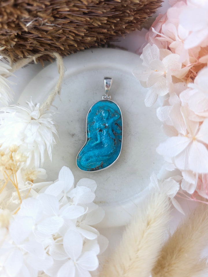 Turquoise Mermaid Silver Necklace
