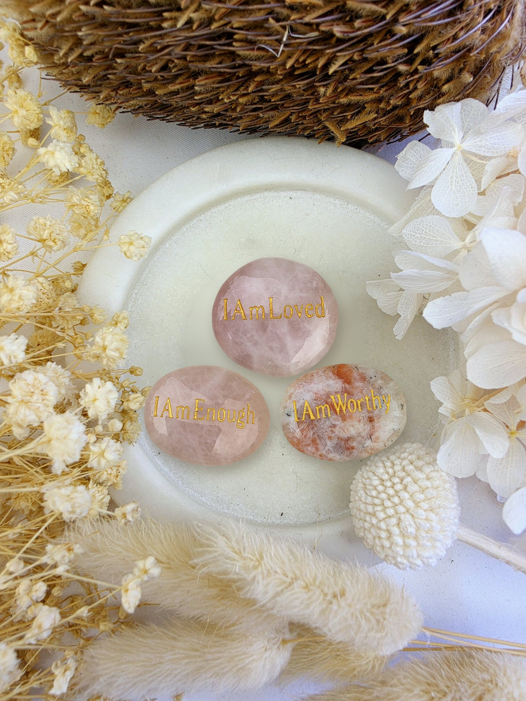 Self-Love Affirmation Crystal Set — I Am Loved, Enough & Worthy