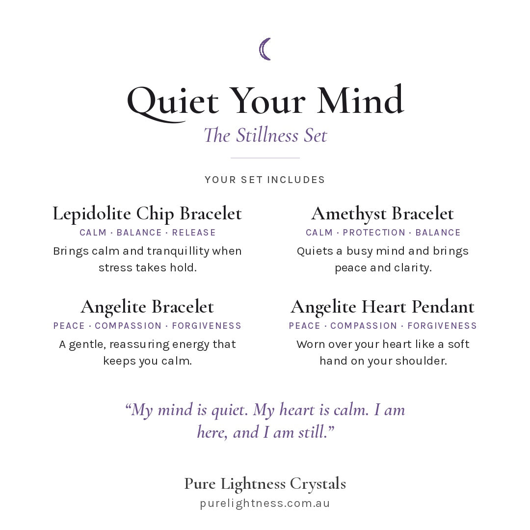 Quiet Your Mind Bracelets and Pendant — The Stillness Set