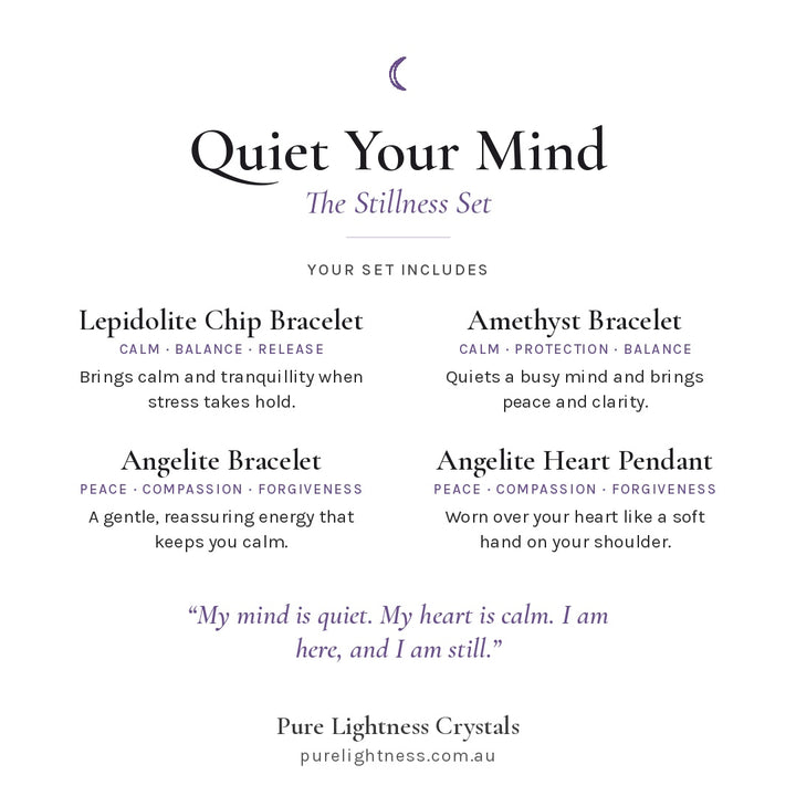Quiet Your Mind Bracelets and Pendant — The Stillness Set