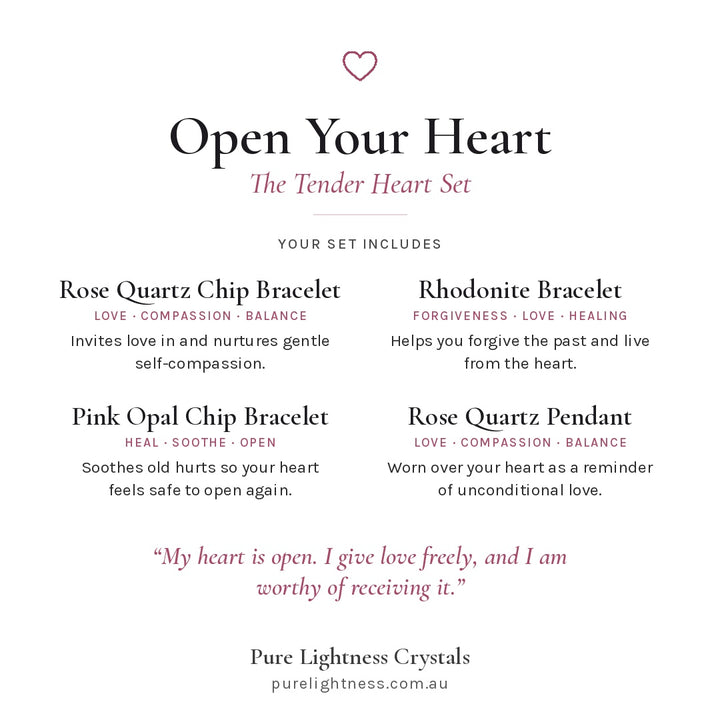 Open Your Heart Bracelets and Pendant — The Tender Heart Set