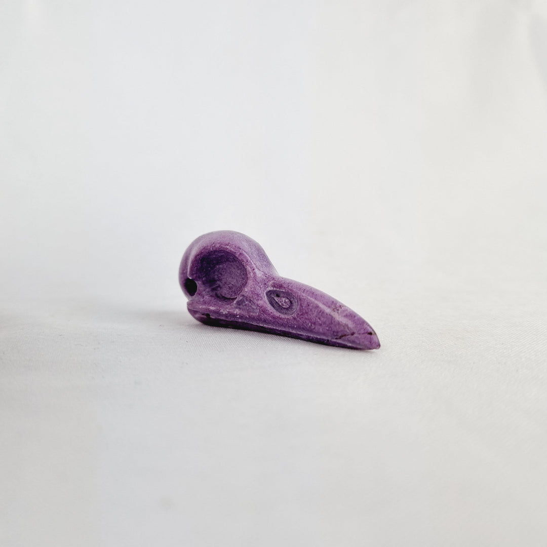 Stichtite Raven Skull Pendant