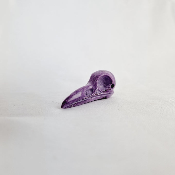 Stichtite Raven Skull Pendant