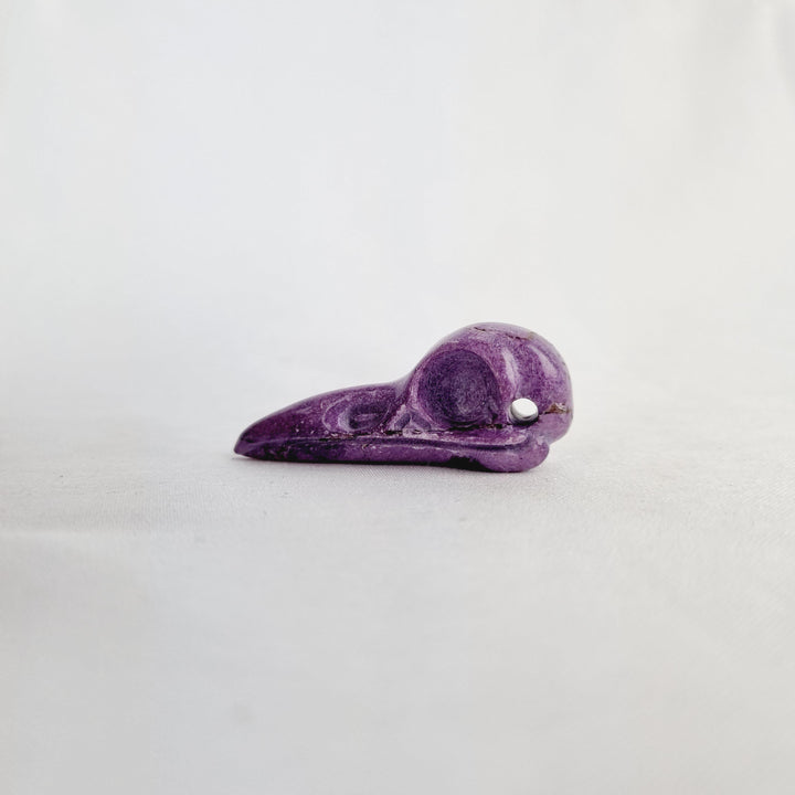 Stichtite Raven Skull Pendant