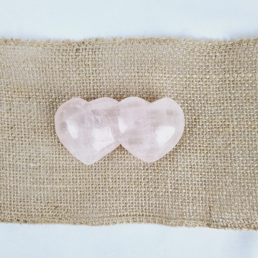 Rose Quartz Twin Hearts