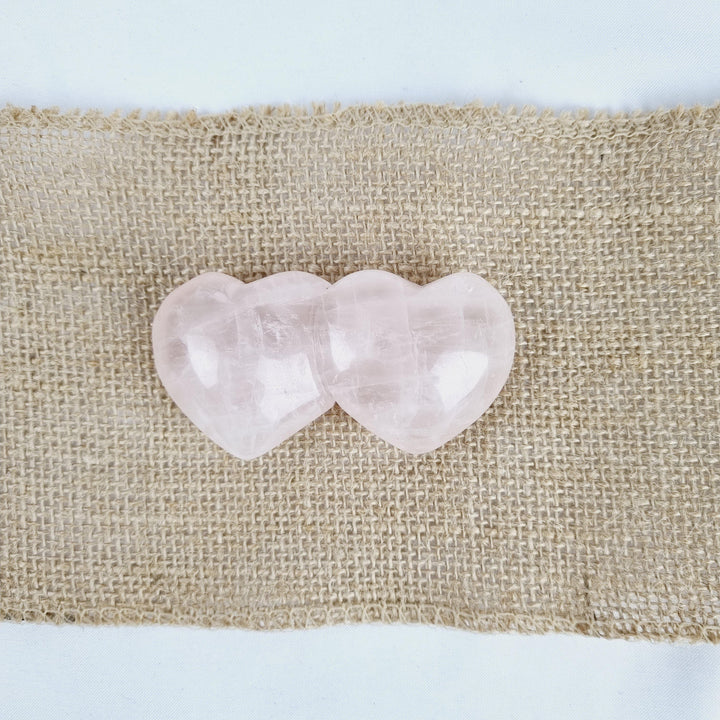 Rose Quartz Twin Hearts