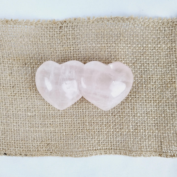 Rose Quartz Twin Hearts