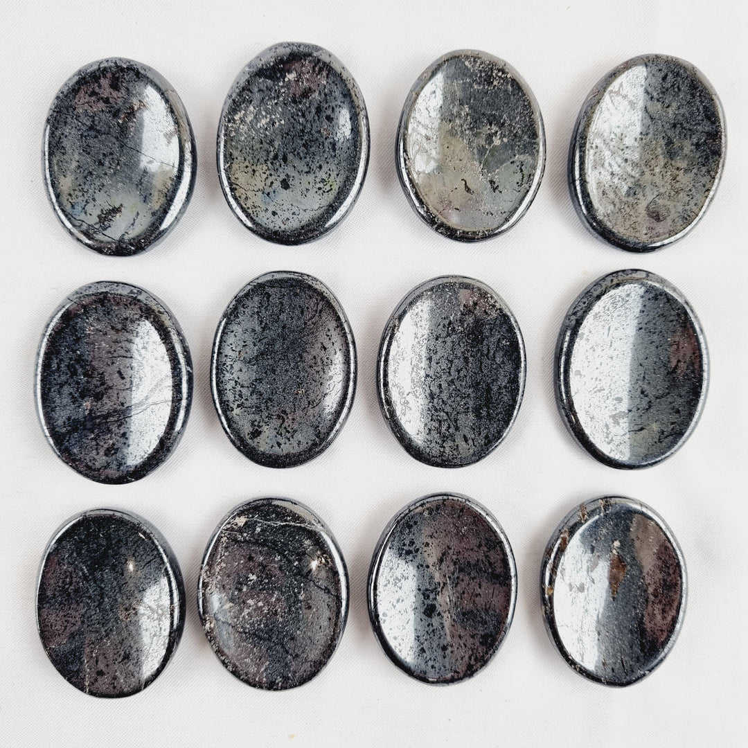 Hematite Worry Stone — Grounded Strength