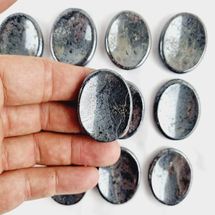 Hematite Worry Stone — Grounded Strength