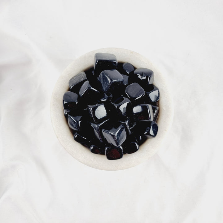 Black Obsidian Cube Tumbled Stones
