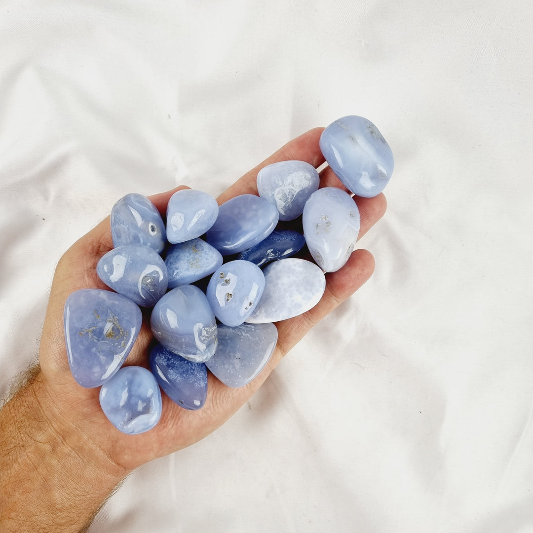Blue Lace Agate Large Tumbled Stones