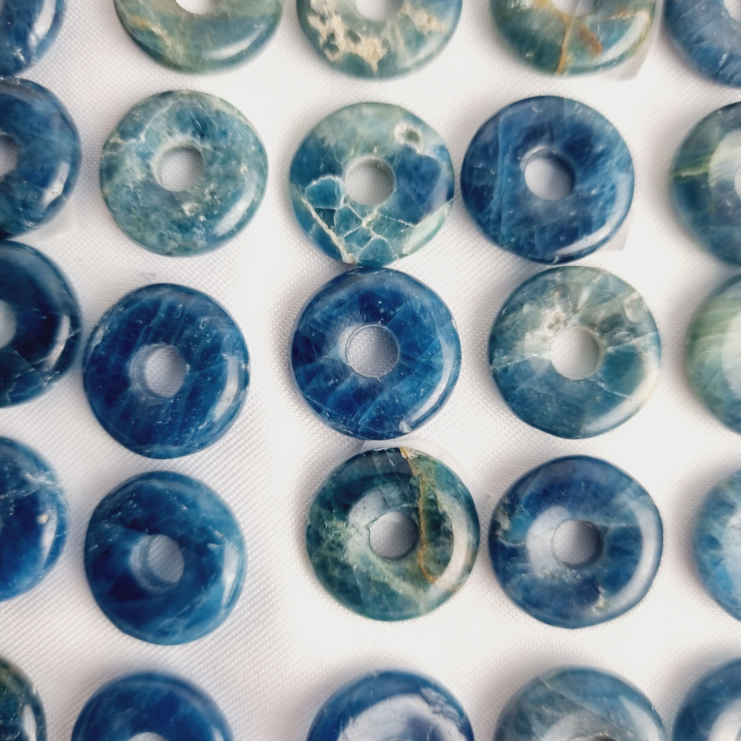 Blue Apatite Donut Pendant