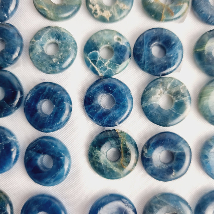 Blue Apatite Donut Pendant