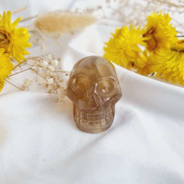 Yellow Fluorite Skull