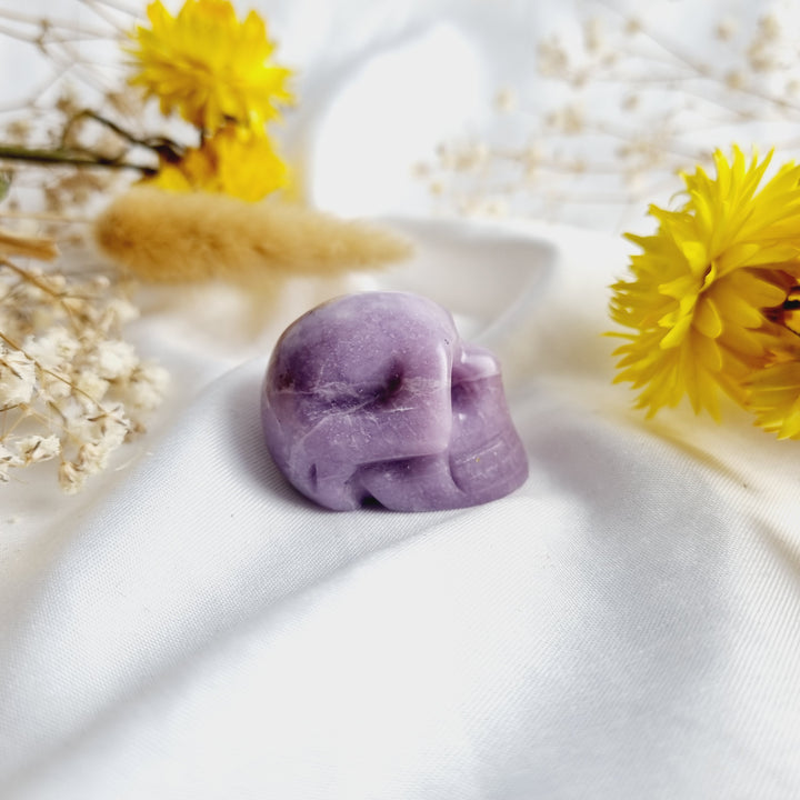 Lepidolite Skull