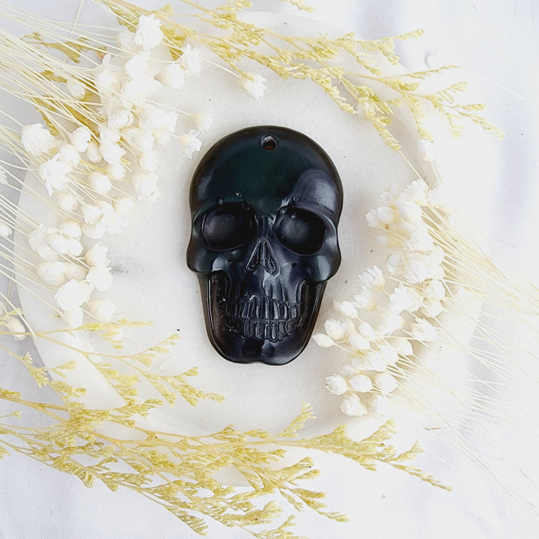 Black Obsidian Skull Pendant