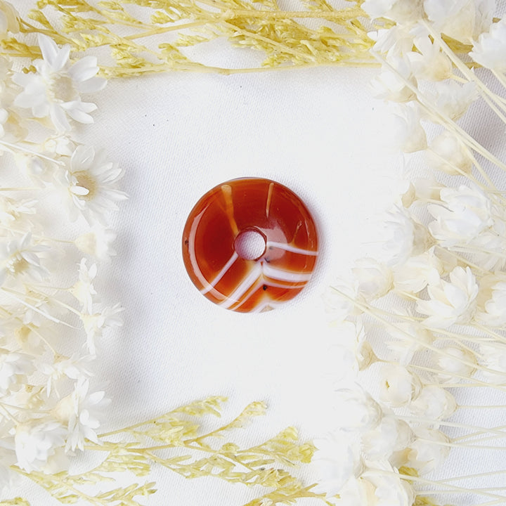 Carnelian Donut Pendant