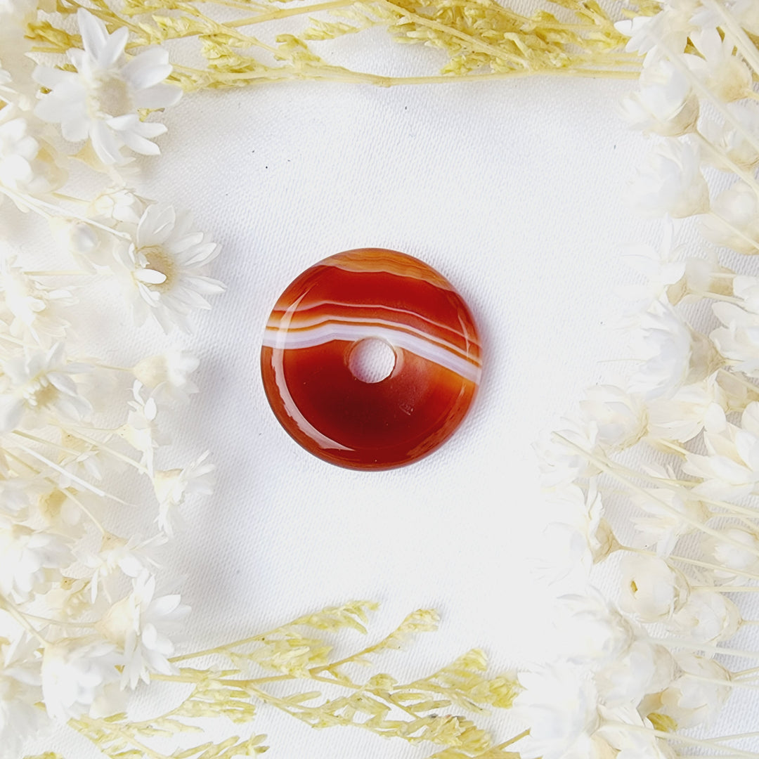 Carnelian Donut Pendant