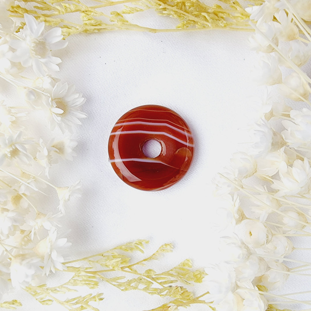 Carnelian Donut Pendant