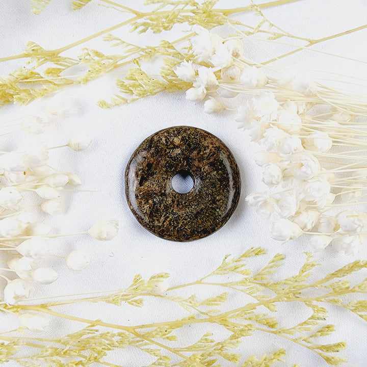 Bronzite Donut Pendant