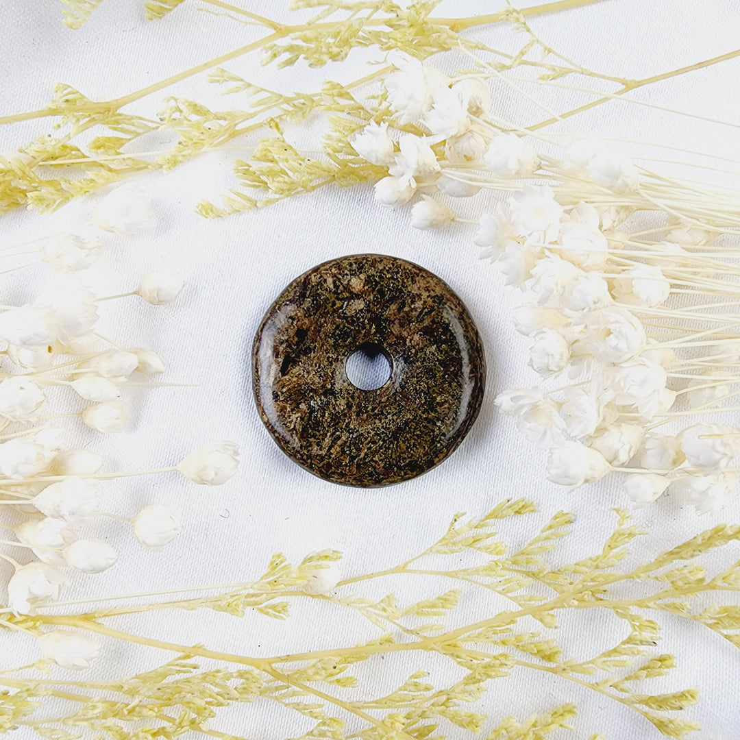 Bronzite Donut Pendant