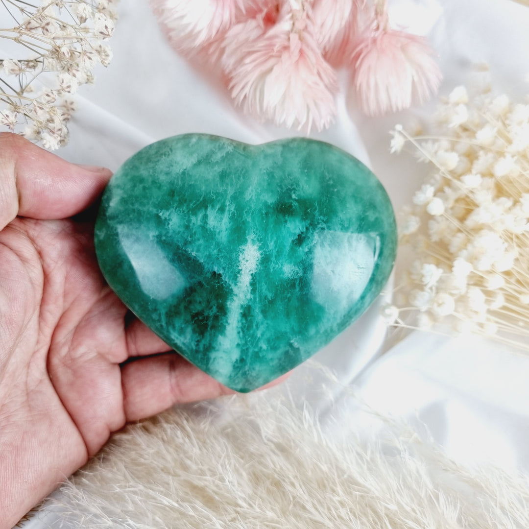 Green Fluorite Heart