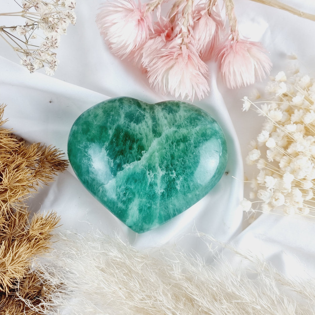 Green Fluorite Heart