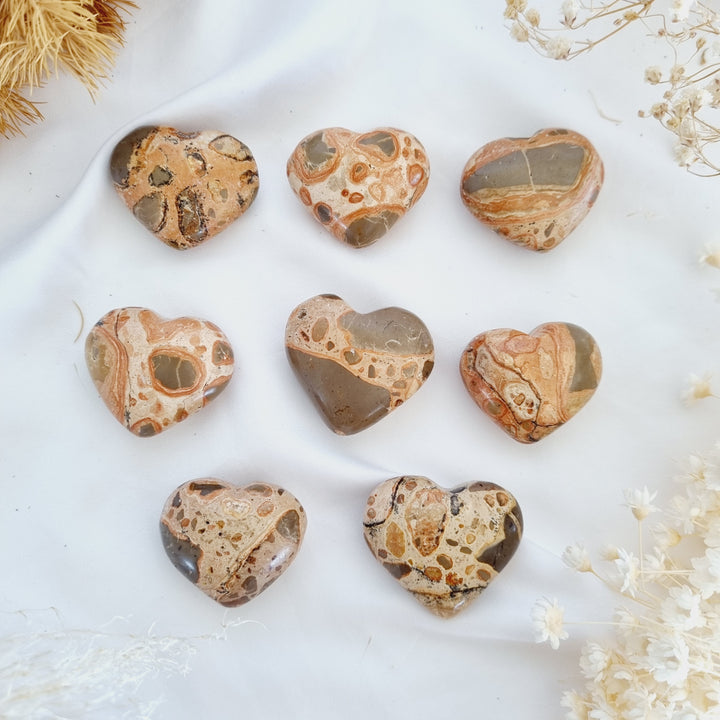 Leopard Skin Jasper Heart