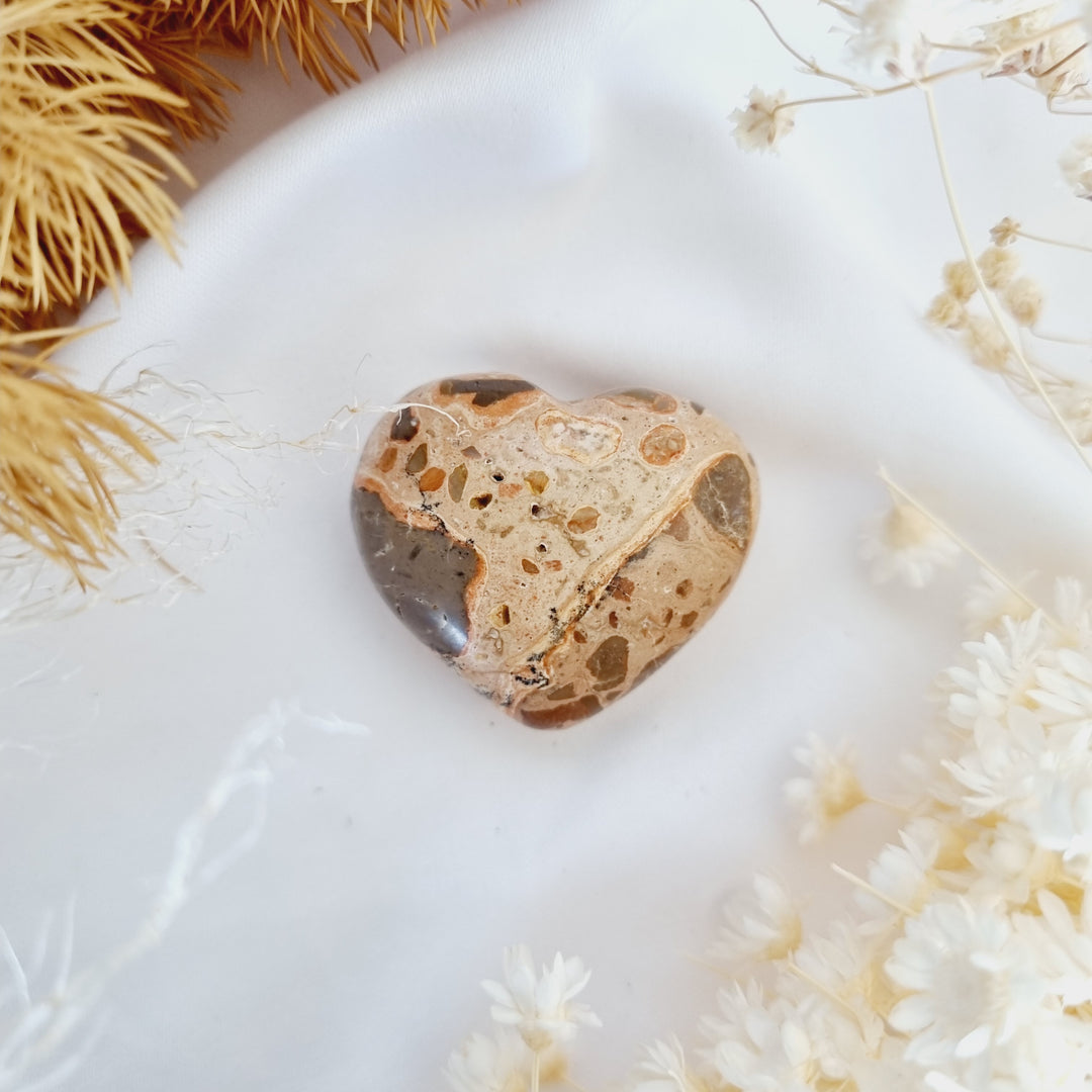 Leopard Skin Jasper Heart