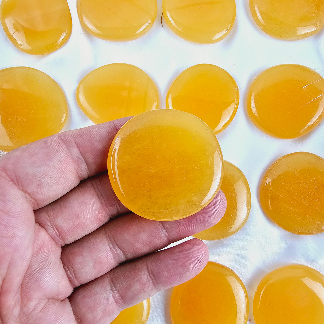 Orange Calcite Flat Stone